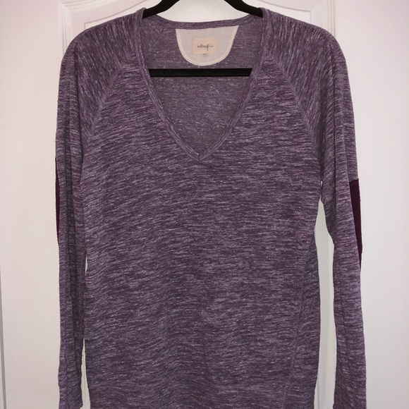 Aritzia Purple Elbow Patch Shirt - Picture 1 of 2